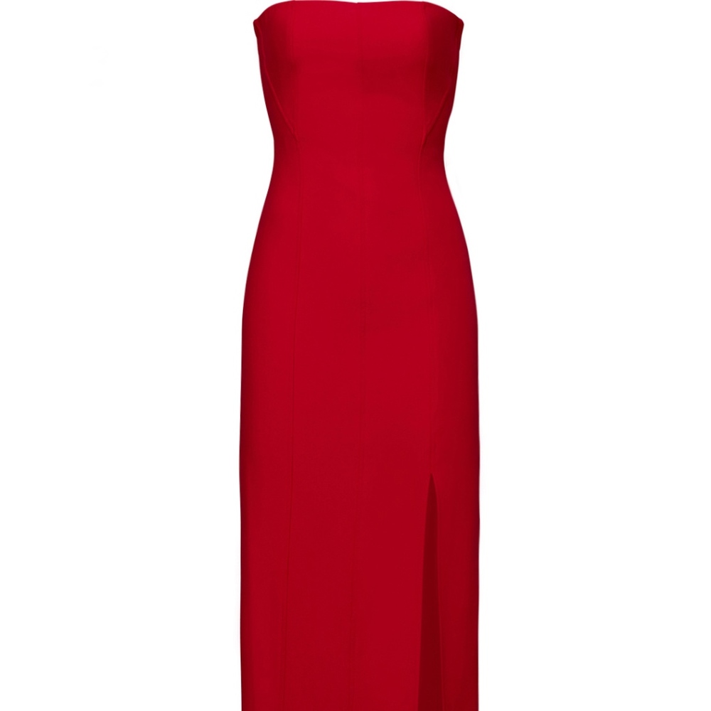 Elizabeth and James- Strapless Red Gown